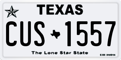 TX license plate CUS1557