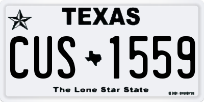 TX license plate CUS1559