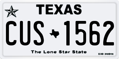 TX license plate CUS1562