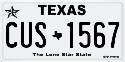 TX license plate CUS1567