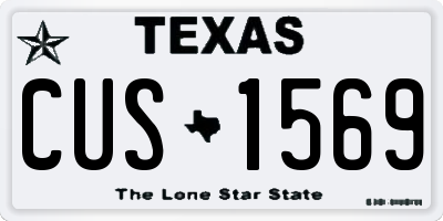 TX license plate CUS1569