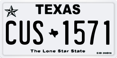 TX license plate CUS1571