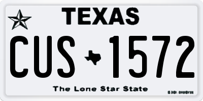 TX license plate CUS1572
