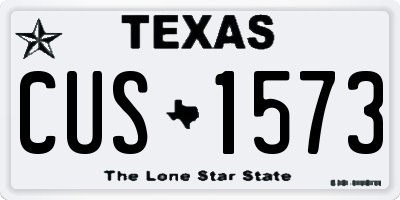TX license plate CUS1573