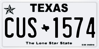 TX license plate CUS1574