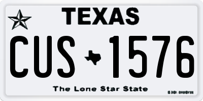 TX license plate CUS1576