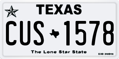 TX license plate CUS1578