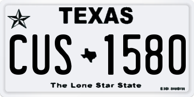 TX license plate CUS1580