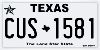 TX license plate CUS1581