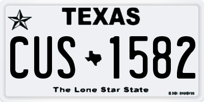 TX license plate CUS1582