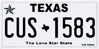 TX license plate CUS1583