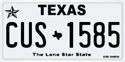 TX license plate CUS1585