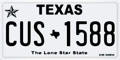 TX license plate CUS1588