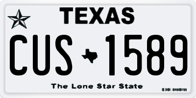 TX license plate CUS1589