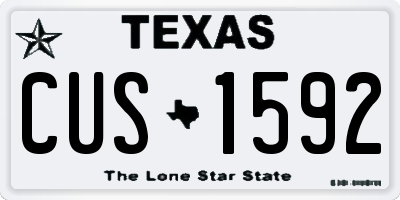 TX license plate CUS1592