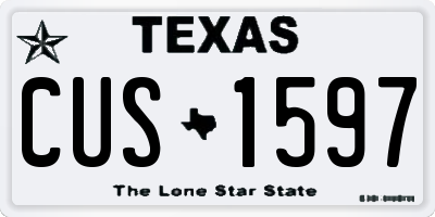 TX license plate CUS1597