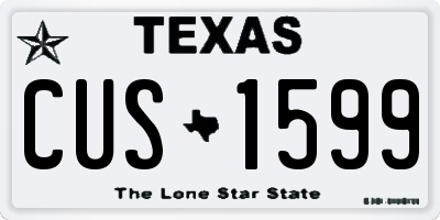 TX license plate CUS1599