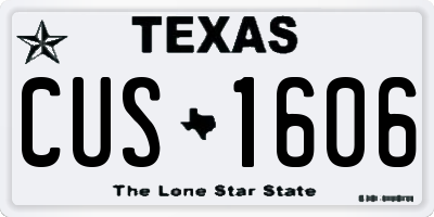 TX license plate CUS1606