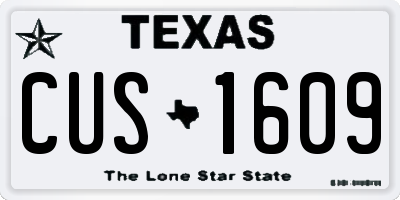 TX license plate CUS1609