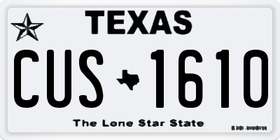 TX license plate CUS1610
