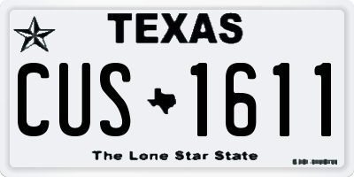 TX license plate CUS1611