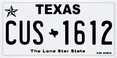 TX license plate CUS1612