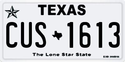 TX license plate CUS1613