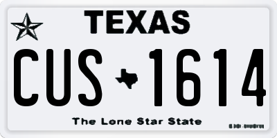 TX license plate CUS1614