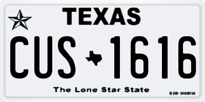 TX license plate CUS1616