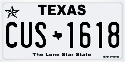 TX license plate CUS1618