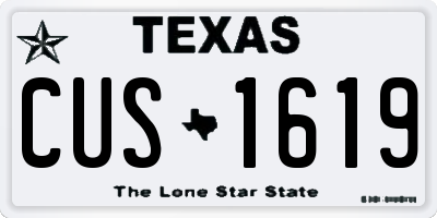 TX license plate CUS1619