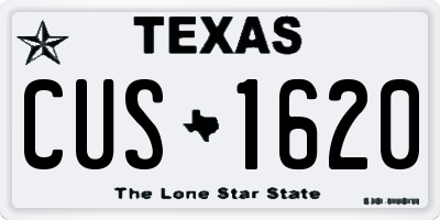 TX license plate CUS1620