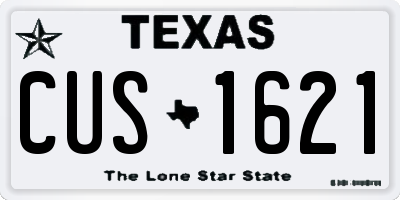 TX license plate CUS1621