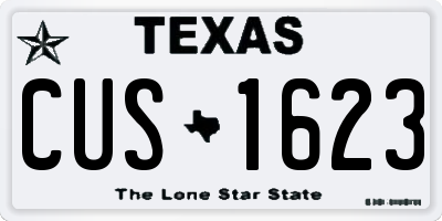 TX license plate CUS1623