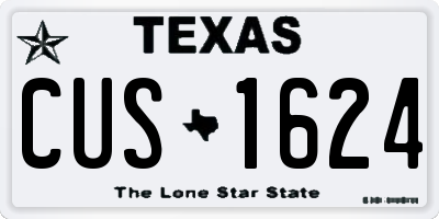 TX license plate CUS1624