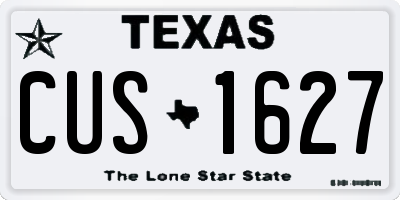 TX license plate CUS1627