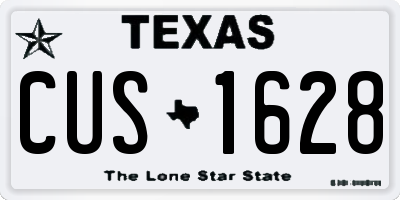 TX license plate CUS1628