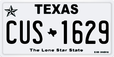 TX license plate CUS1629