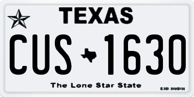TX license plate CUS1630