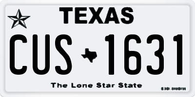 TX license plate CUS1631