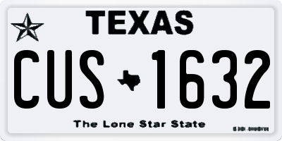 TX license plate CUS1632