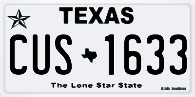 TX license plate CUS1633