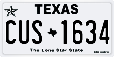 TX license plate CUS1634