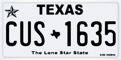 TX license plate CUS1635