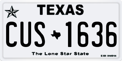 TX license plate CUS1636