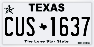 TX license plate CUS1637