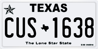 TX license plate CUS1638