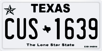 TX license plate CUS1639