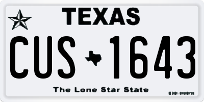 TX license plate CUS1643
