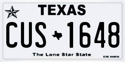 TX license plate CUS1648